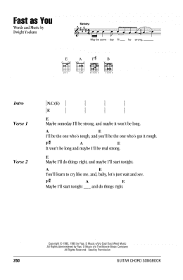 page one of Fast As You (Guitar Chords/Lyrics)