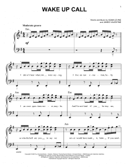 page one of Wake Up Call (Easy Piano)