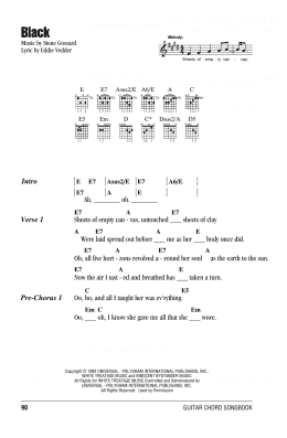 page one of Black (Guitar Chords/Lyrics)