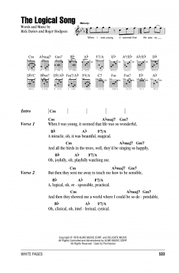 page one of The Logical Song (Guitar Chords/Lyrics)