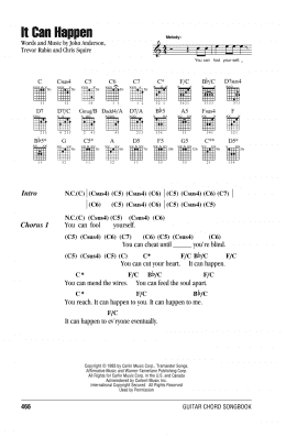 page one of It Can Happen (Guitar Chords/Lyrics)