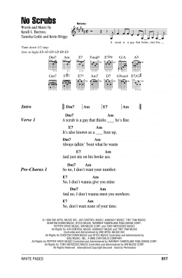 page one of No Scrubs (Guitar Chords/Lyrics)