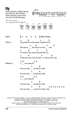 page one of Fly (Guitar Chords/Lyrics)