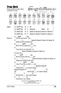 page one of Free Bird (Guitar Chords/Lyrics)