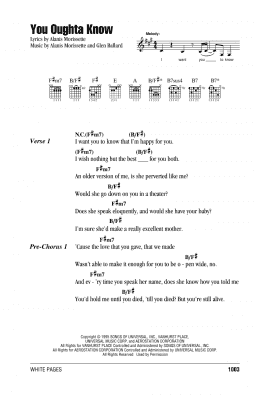 page one of You Oughta Know (Guitar Chords/Lyrics)