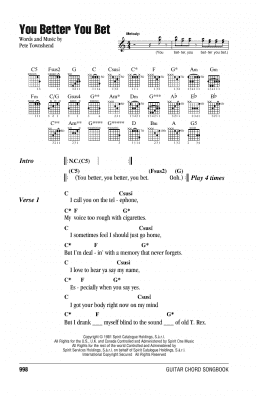 page one of You Better You Bet (Guitar Chords/Lyrics)