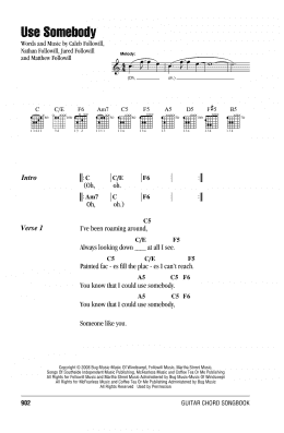 page one of Use Somebody (Guitar Chords/Lyrics)