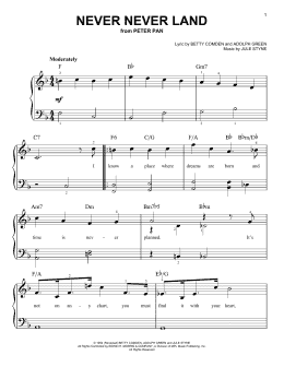 page one of Never Never Land (Very Easy Piano)