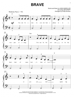 page one of Brave (arr. Phillip Keveren) (Big Note Piano)