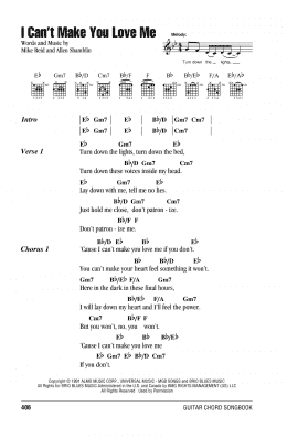 page one of I Can't Make You Love Me (Guitar Chords/Lyrics)