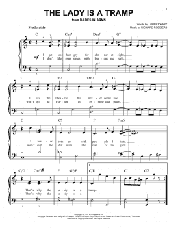 page one of The Lady Is A Tramp (Very Easy Piano)