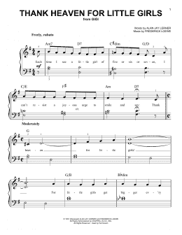 page one of Thank Heaven For Little Girls (Very Easy Piano)