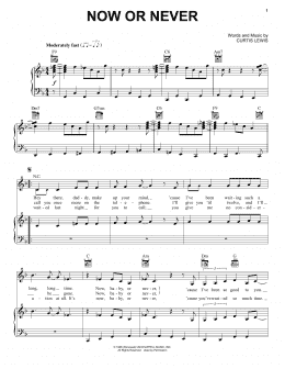 page one of Now Or Never (Piano, Vocal & Guitar Chords (Right-Hand Melody))