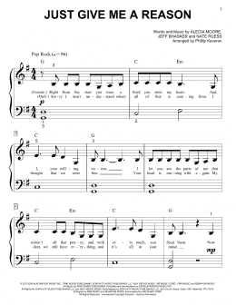 page one of Just Give Me A Reason (arr. Phillip Keveren) (Big Note Piano)