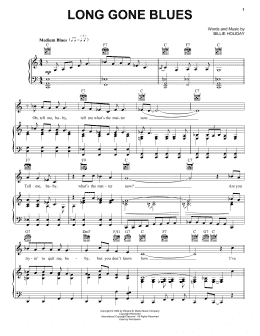 page one of Long Gone Blues (Piano, Vocal & Guitar Chords (Right-Hand Melody))