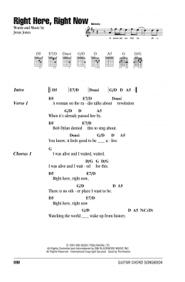 page one of Right Here, Right Now (Guitar Chords/Lyrics)
