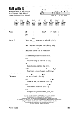 page one of Roll With It (Guitar Chords/Lyrics)
