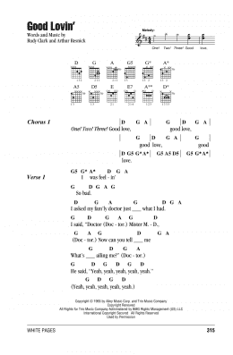 page one of Good Lovin' (Guitar Chords/Lyrics)