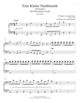 page one of Eine Kleine Nachtmusik ("Serenade"), First Movement Excerpt (Piano Duet)
