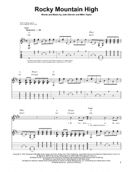 page one of Rocky Mountain High (Guitar Tab (Single Guitar))