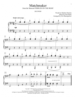 page one of Matchmaker (from Fiddler On The Roof) (arr. Eric Baumgartner) (Piano Duet)