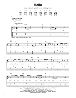page one of Hello (Easy Guitar Tab)