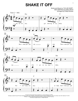 page one of Shake It Off (arr. Phillip Keveren) (Big Note Piano)