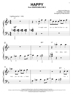 page one of Happy (arr. Phillip Keveren) (Big Note Piano)
