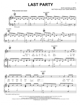 page one of Last Party (Piano, Vocal & Guitar Chords (Right-Hand Melody))