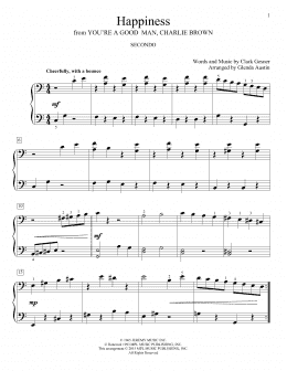page one of Happiness (Piano Duet)