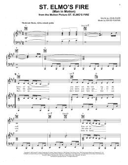 page one of St. Elmo's Fire (Man In Motion) (Piano, Vocal & Guitar Chords (Right-Hand Melody))