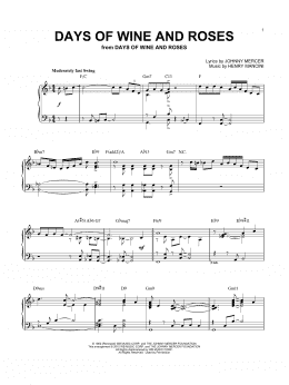 page one of Days Of Wine And Roses [Jazz version] (arr. Brent Edstrom) (Piano Solo)