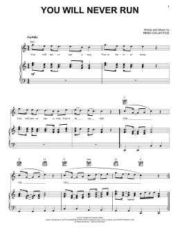 page one of You Will Never Run (Piano, Vocal & Guitar Chords (Right-Hand Melody))