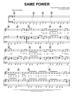 page one of Same Power (Piano, Vocal & Guitar Chords (Right-Hand Melody))