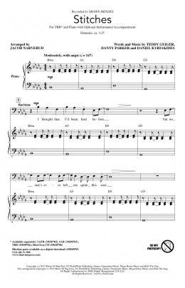 page one of Stitches (TBB Choir)