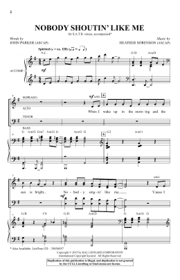 page one of Nobody Shoutin' Like Me (SATB Choir)