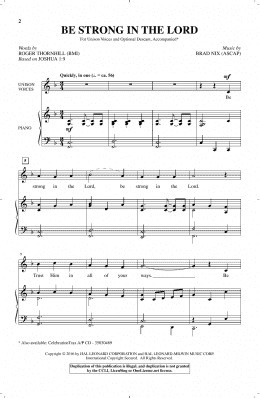 page one of Be Strong In The Lord (Unison Choir)