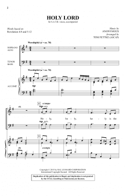 page one of Holy Lord (SATB Choir)