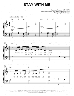 page one of Stay With Me (arr. Phillip Keveren) (Big Note Piano)