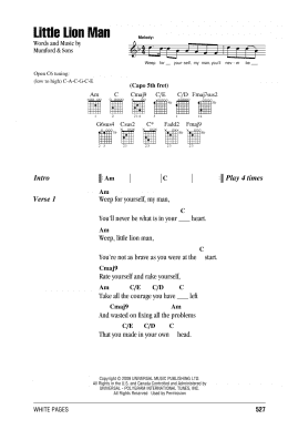 page one of Little Lion Man (Guitar Chords/Lyrics)