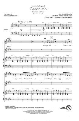 page one of Geronimo (2-Part Choir)
