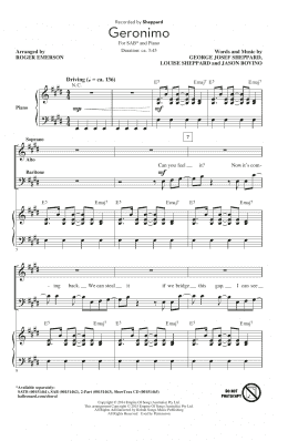 page one of Geronimo (SAB Choir)