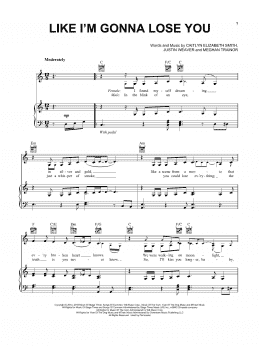 page one of Like I'm Gonna Lose You (Piano, Vocal & Guitar Chords (Right-Hand Melody))