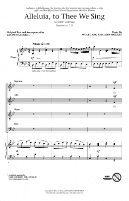 page one of Alleluia, To Thee We Sing (SATB Choir)