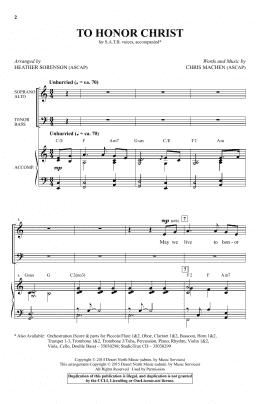 page one of To Honor Christ (SATB Choir)