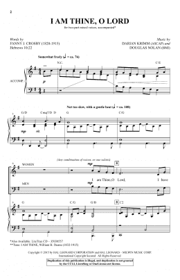 page one of I Am Thine, O Lord (2-Part Choir)