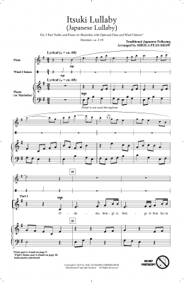 page one of Itsuki Lullaby (3-Part Treble Choir)