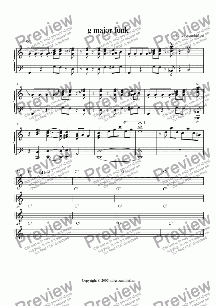 page one of g major funk