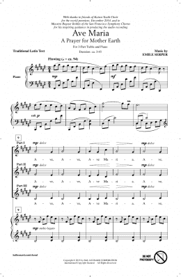 page one of Ave Maria (3-Part Treble Choir)