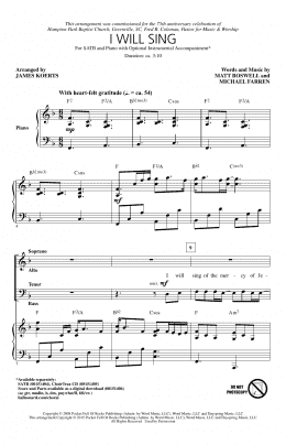 page one of I Will Sing (SATB Choir)